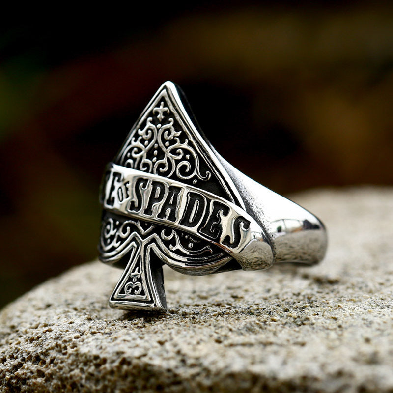 HeartAce Stainless Poker Ring