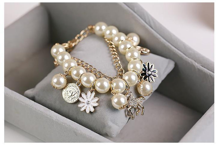 PearlBloom Flower Bracelet