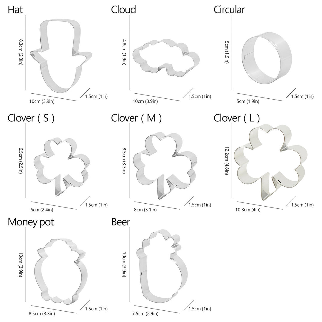 LuckyCut 8-Piece St. Patrick’s Day Cookie Cutter Set