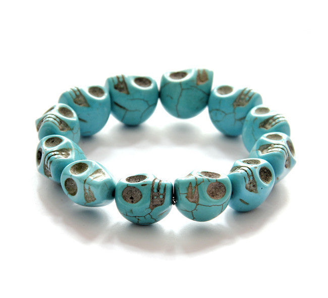 SkullSpark Synthetic Turquoise Bracelet