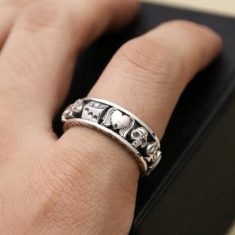 PokerEdge Men’s Engraved Ring