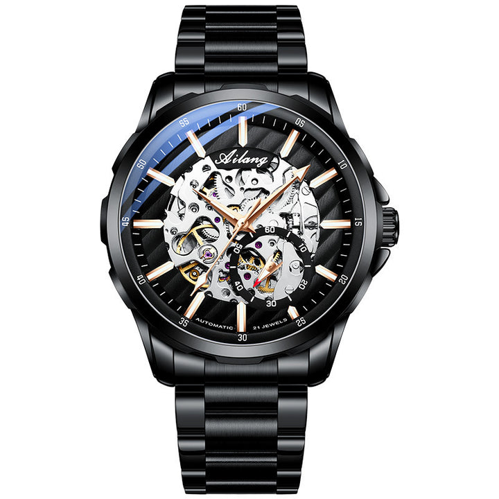 ShadowGlow Hollow Men’s Mechanical Watch