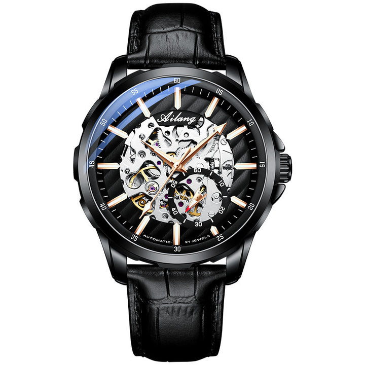 ShadowGlow Hollow Men’s Mechanical Watch