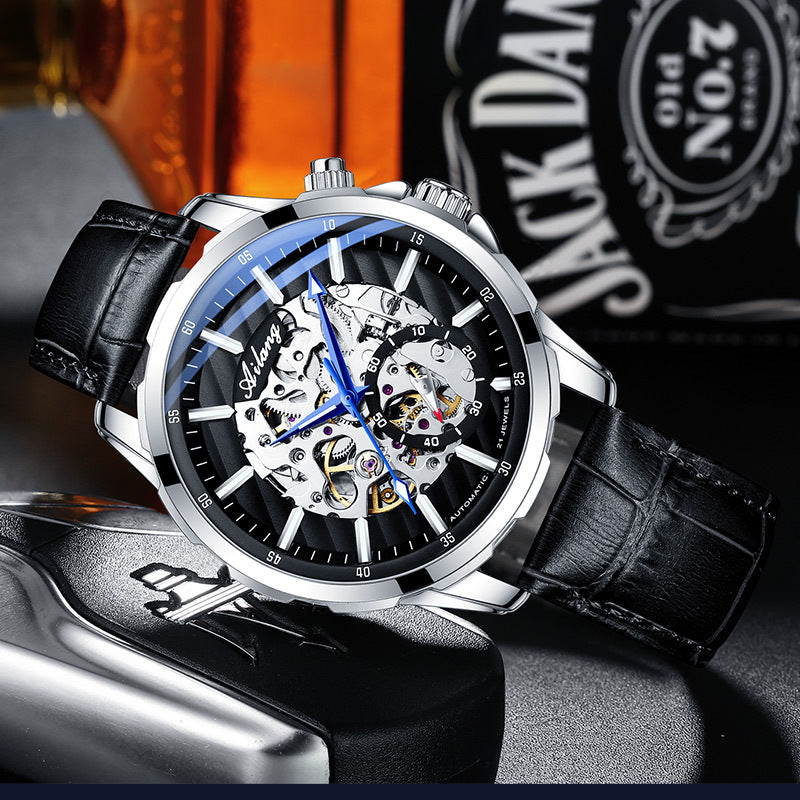 ShadowGlow Hollow Men’s Mechanical Watch