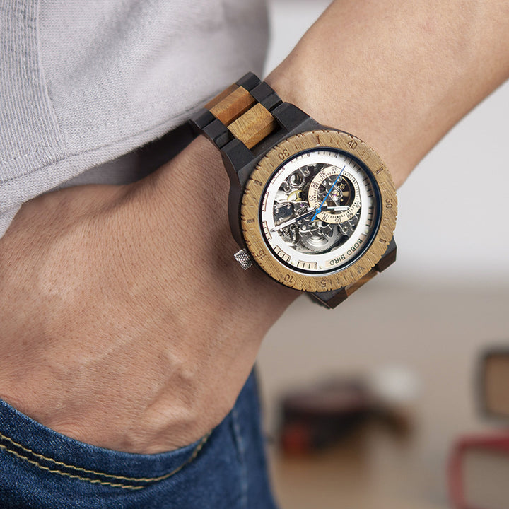 WoodSync Men’s Wooden Mechanical Watch