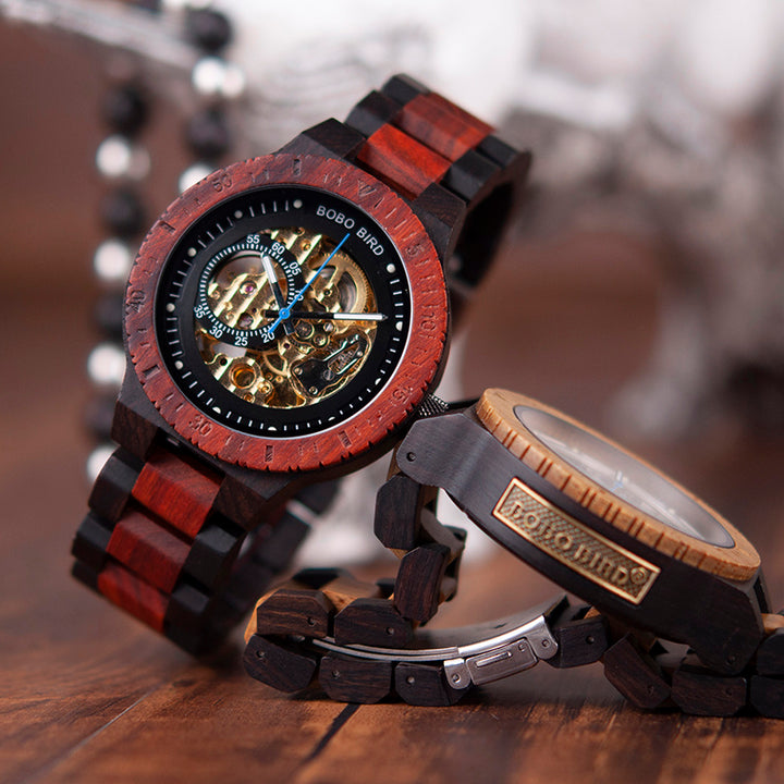 WoodSync Men’s Wooden Mechanical Watch