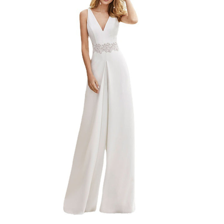 LaceFlow Sleeveless V-Neck Jumpsuit