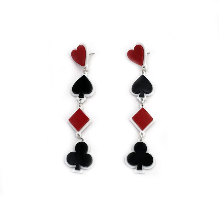 AceHeart Acrylic Poker Earrings