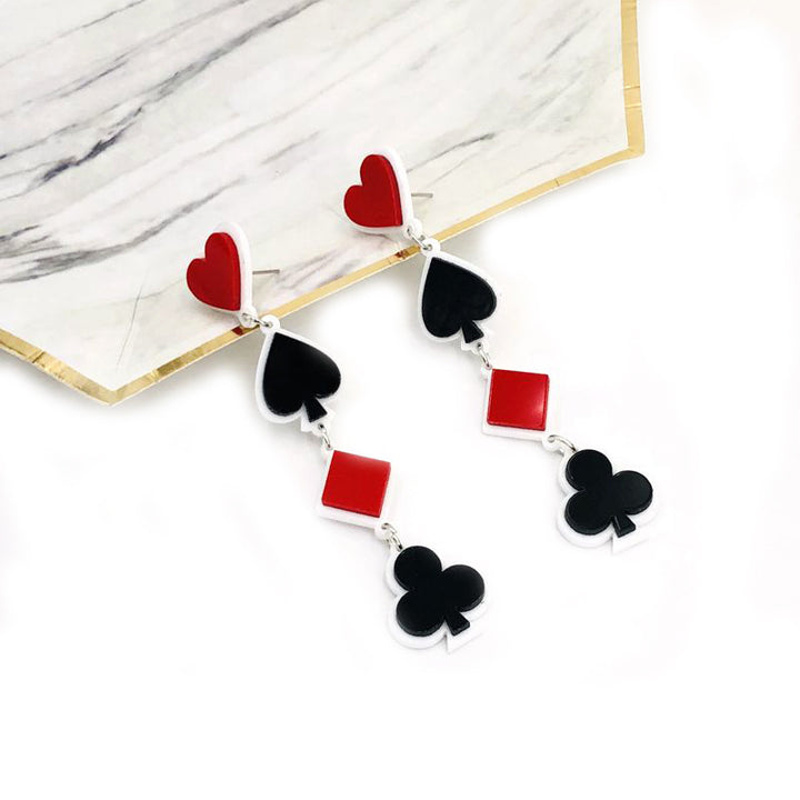 AceHeart Acrylic Poker Earrings