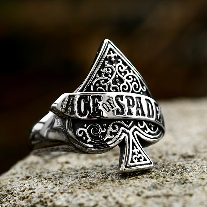 HeartAce Stainless Poker Ring