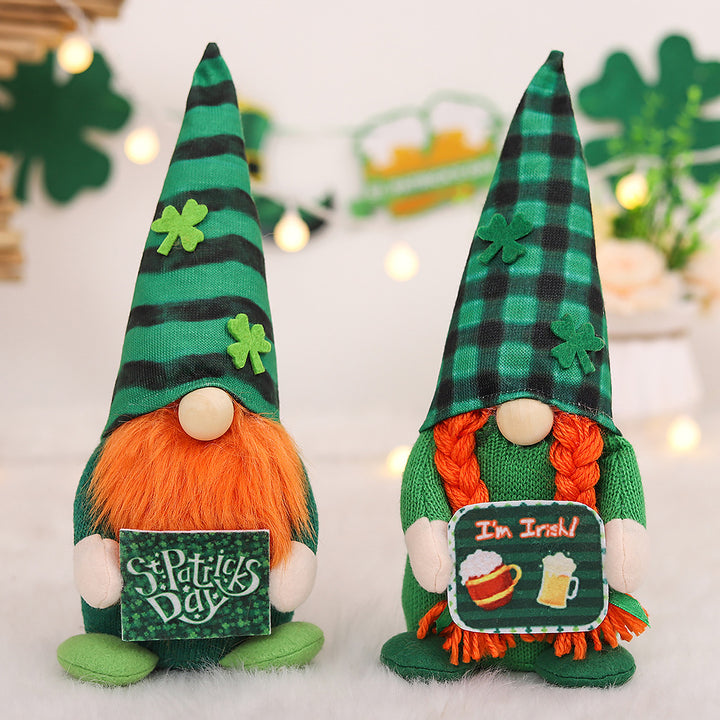 PaddyPair Irish St. Patrick’s Day Striped Plaid Hat Couple Doll