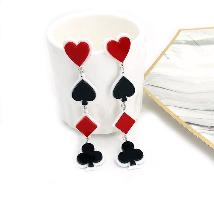 AceHeart Acrylic Poker Earrings