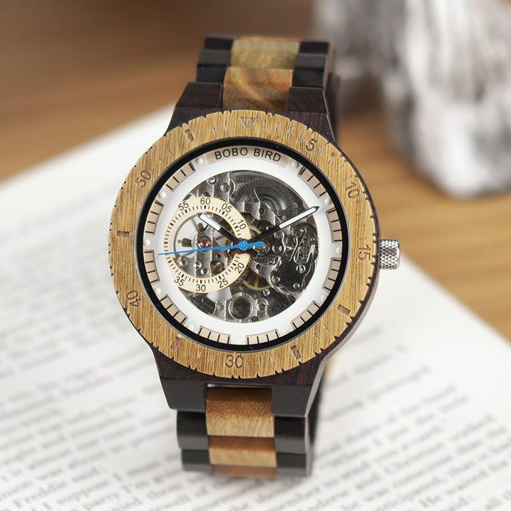 WoodSync Men’s Wooden Mechanical Watch