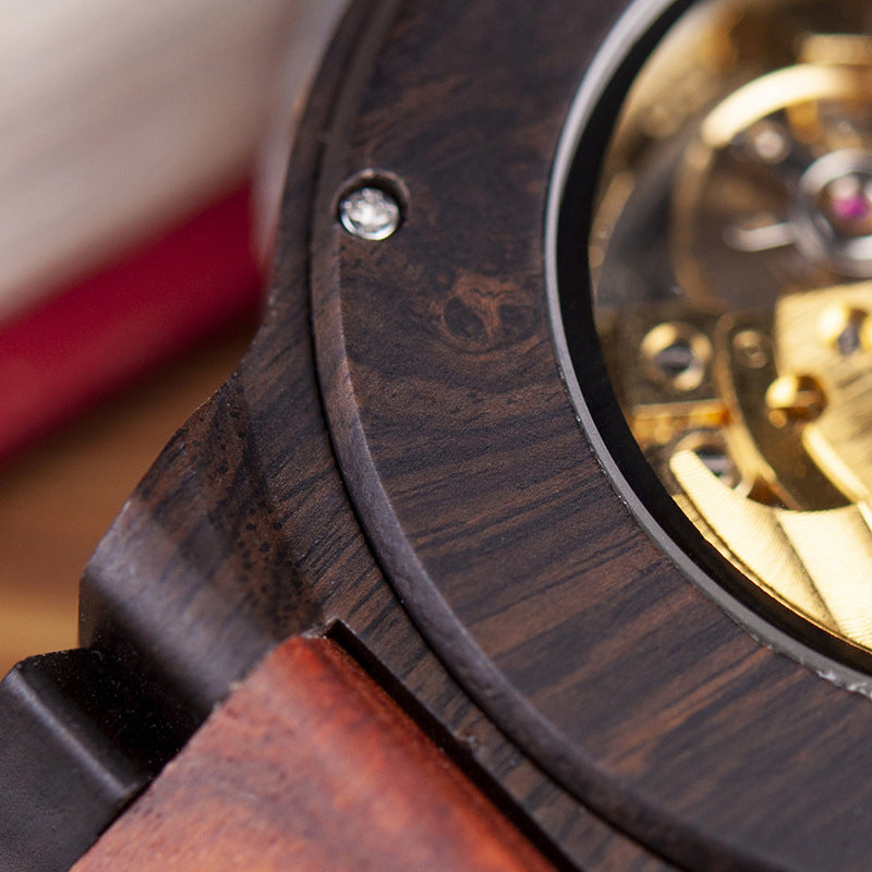 WoodSync Men’s Wooden Mechanical Watch