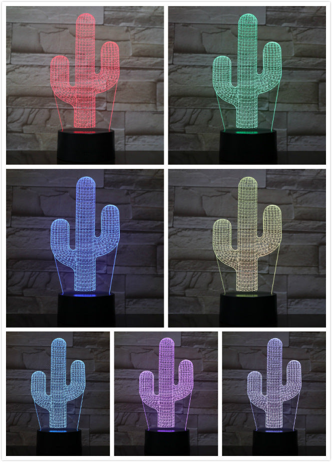 DesertGlow Cactus LED Night Light (7-Color Touch)