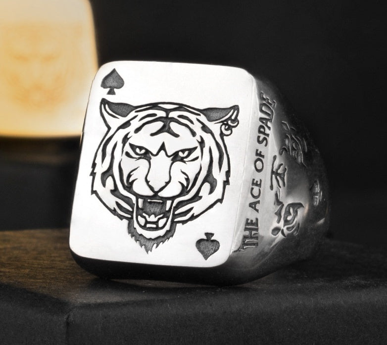 TigerSpade Silver Zodiac Ring