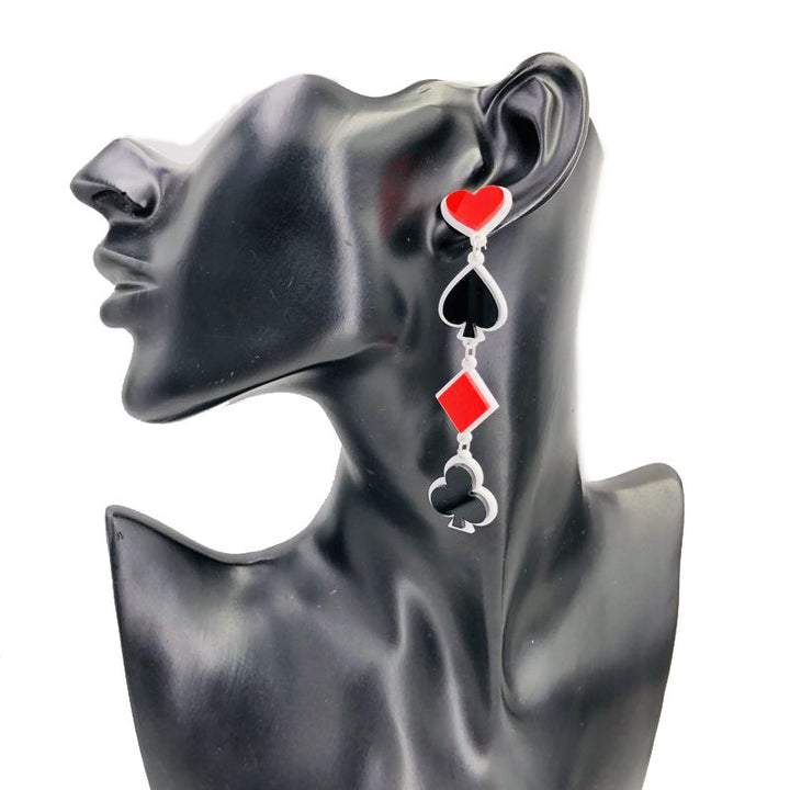 AceHeart Acrylic Poker Earrings