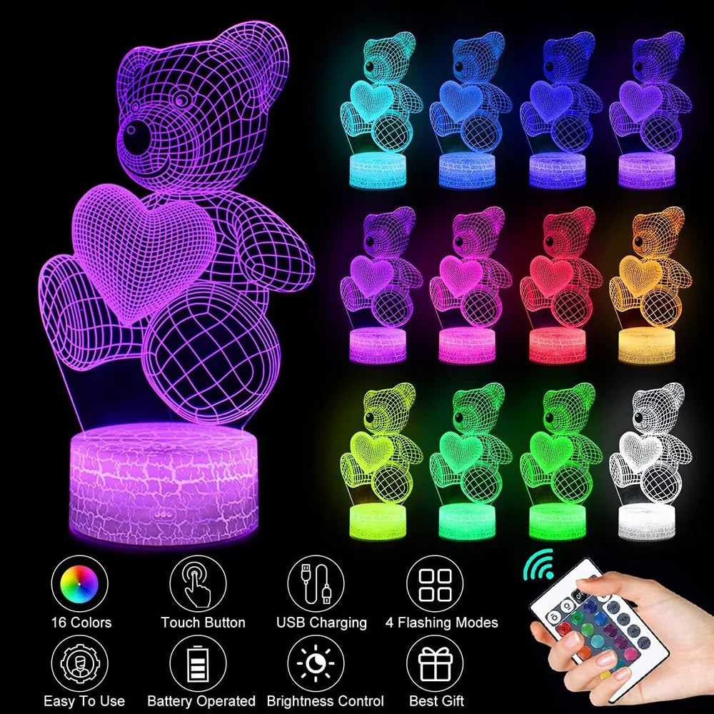 TeddyGlow 3D LED Night Light