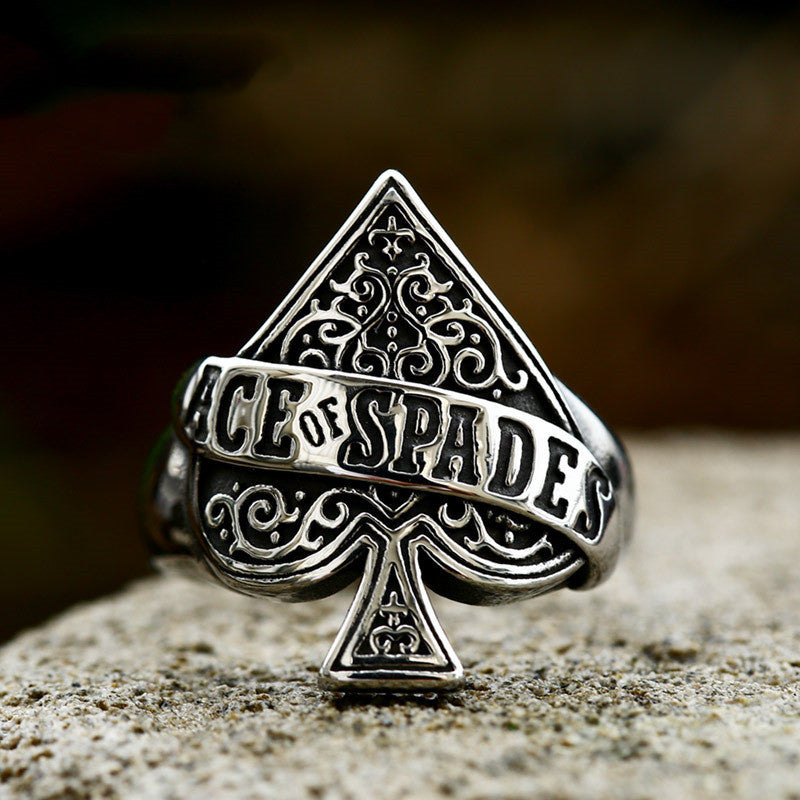 HeartAce Stainless Poker Ring