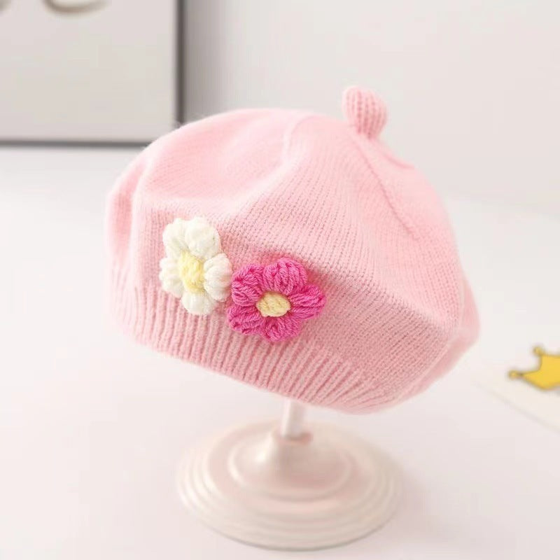 BloomBeret Baby Girl Wool Knitted Hat