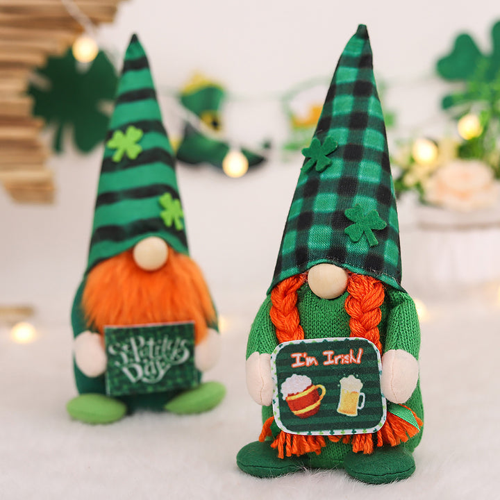 PaddyPair Irish St. Patrick’s Day Striped Plaid Hat Couple Doll