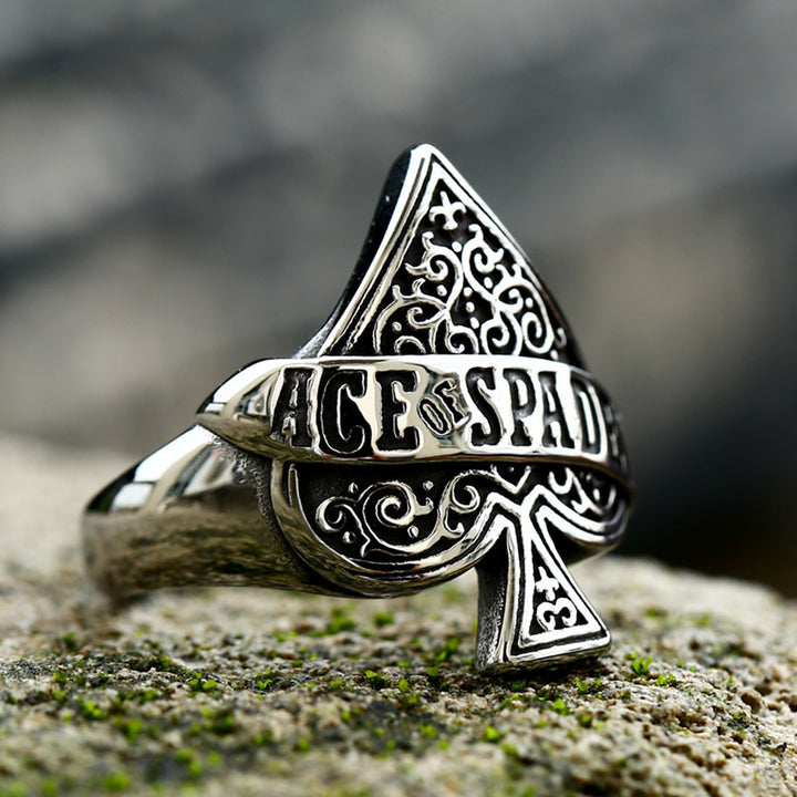 HeartAce Stainless Poker Ring