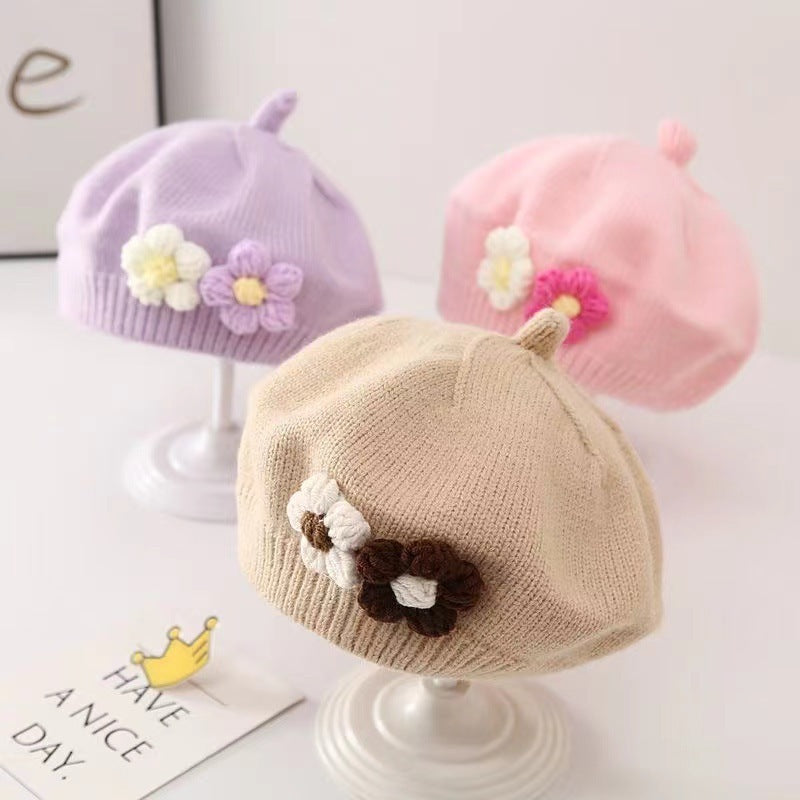 BloomBeret Baby Girl Wool Knitted Hat