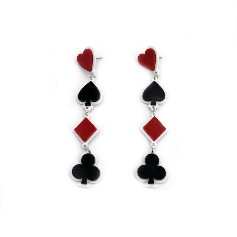 AceHeart Acrylic Poker Earrings