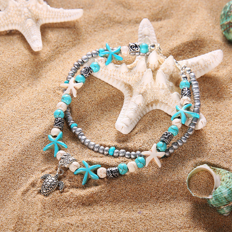 TideCharm Beach Turtle Anklet