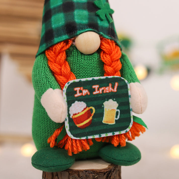 PaddyPair Irish St. Patrick’s Day Striped Plaid Hat Couple Doll