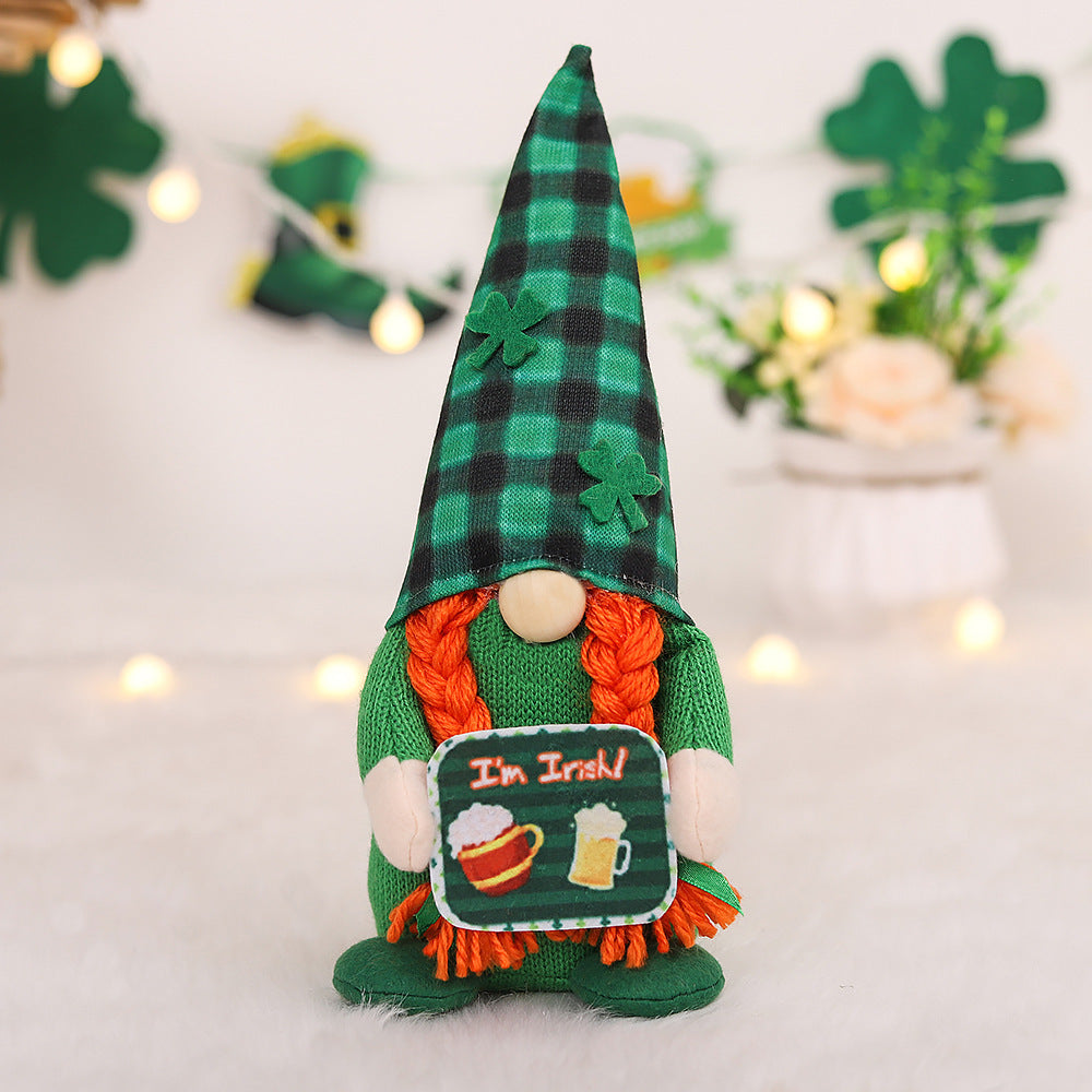 PaddyPair Irish St. Patrick’s Day Striped Plaid Hat Couple Doll