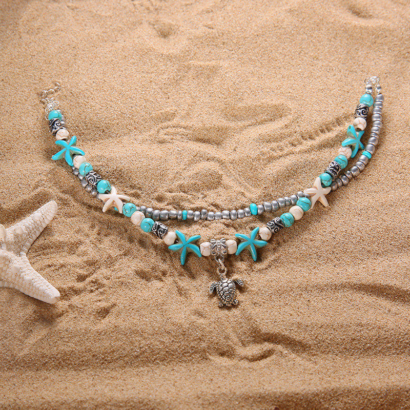 TideCharm Beach Turtle Anklet