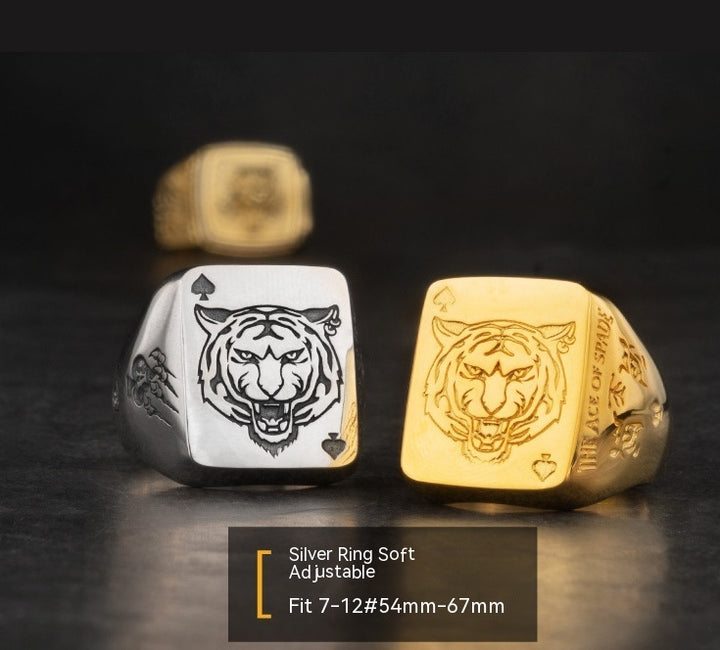 TigerSpade Silver Zodiac Ring