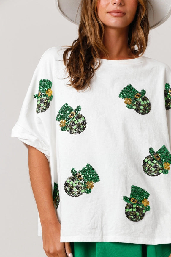 SparkPat St. Patrick’s Sequined Tee